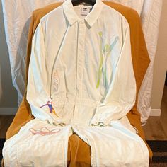 Worn Handful Of Times. Has Some Stain Damage On Left Sleeve. Please See Picture. White Long Sleeve Jumpsuit With Pockets, Cream Jumpsuit, Adidas Jackets, See Picture, Adidas Men, Mens Jackets, Stain, Jackets & Coats, Jumpsuit