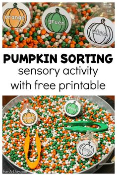 pumpkin sorting activity with free printables