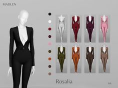 the female bodysuit is designed to look like it has multiple colors and sizes, including black