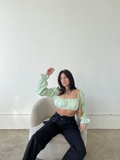 Floral Long Sleeve Crop Top Fits true to size Model wears a size small 97% Polyester 3% Spandex Crop Top Fits, Lime Color, Crop Top Long Sleeve, Crop Top Long, Workout Crop Top, Small Crop Tops, Floral Crop Tops, Long Sleeve Crop, British Indian