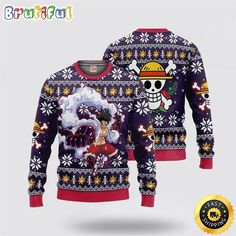 One Piece Luffy Gear 4 Ugly Christmas Sweater Unisex Sweater Ugly Christmas Sweater is a type of sweater worn during the Christmas season, typically with a tacky, flashy, and humorous design. Ugly Christmas Sweaters are often used for Christmas parties, festive events, or simply to express one’s love of Christmas. One Piece Luffy Gear 4 Ugly Christmas Sweater Unisex Sweater – Sweater is great to mix and match with jeans, or layer with other items to complement your outfits. Product details Fun White Sweatshirt For Winter, Fun Long Sleeve Winter Sweater, Fun Crew Neck Winter Sweatshirt, Fun Winter Crew Neck Sweatshirt, Fun Crew Neck Winter Sweater, Fun Multicolor Sweatshirt For Winter, Fun Multicolor Winter Sweatshirt, Christmas One Piece, Luffy Gear 4