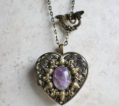 Lavender Witch, Music Box Locket, Heart Shaped Locket, Toro Inoue, Amethyst Heart, Dope Jewelry, Funky Jewelry, Jewelry Lookbook, Heart Locket