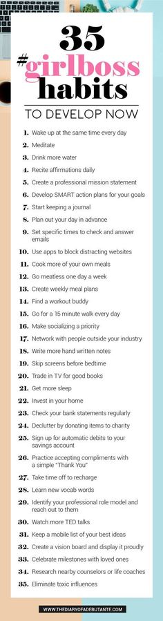 These 35 habits of insanely successful women will help you improve time management, create productive morning routines, and give you the confidence boost you need to succeed as a female in business | life tips for aspiring female entrepreneurs | This Is Your Your: 35 Habits of Successful Women to Develop This Year by former actuary and southern lifestyle blogger Stephanie Ziajka from Diary of a Debutante #girlboss #careertips #business Habits Of Successful Women, Michelada, Trening Fitness, Vie Motivation, Successful Women, Confidence Boost, Self Care Activities, Good Habits, Self Improvement Tips