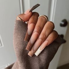 Handmade Fake Gel Acrylic Y2k Long Short Coffin Almond Press on Ons Press-on Presson Nail Nails Nailes Onnail LéFT2311-39 'cocoa Velvet' - Etsy Short Coffin, Sweater Nails, Fall Acrylic Nails, Fall Nail Art, Brown Velvet, Square Acrylic Nails