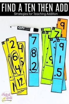 the numbers are cut out and placed on top of each other to make a fun addition for