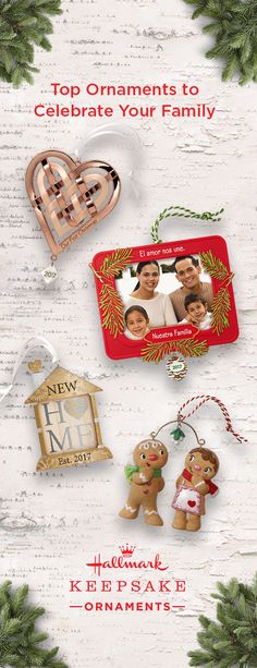 an advertisement for christmas ornaments and decorations