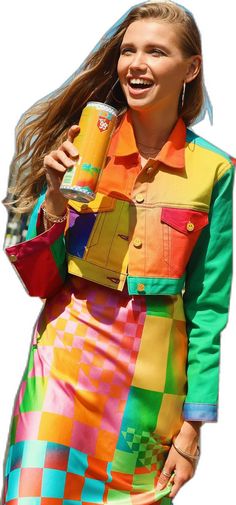 Multicolor Long Sleeve Denim Jacket For Festivals, Multicolor Denim Jacket For Festivals, Trendy Multicolor Patchwork Denim Jacket, Festival Multicolor Denim Jacket, Multicolor Denim Outerwear With Graphic Print, Cropped Denim Jacket, Cropped Denim, Denim Jacket