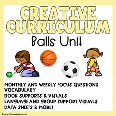 a poster with the words creative currucm balls uni and an image of children