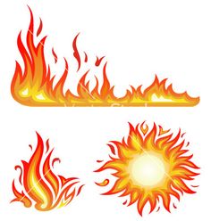 fire flames set on white background