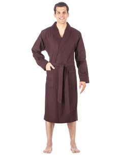 Men's Premium 100% Cotton Flannel Robe Mens Bathrobe, Mens Robes, Flannel Robe, Bathrobe Men, Men's Robes, Cotton Flannel, Yarn Dyeing, Cotton Yarn, Love It