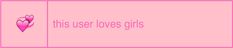 this user loves girls logo on a pink background