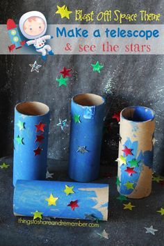 toilet paper roll crafts for kids make a telescope and see the stars with space theme