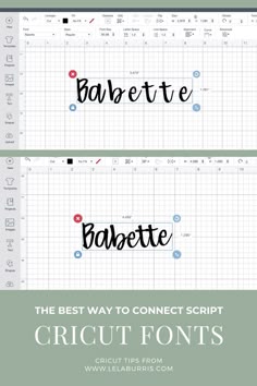 the best way to connect script with cricut font in photoshopped style