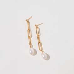 Modern + feminine, these Adriana Pearl Drop Earrings are an elegant addition to your collection. Take them from day to evening, and even straight into a bridal look! They are effortlessly versatile. Handcrafted to order in our Salt Lake City studio ✨ Pearl Drop Earrings Gold, Pearl Bracelet Gold, Pearl Cuff Bracelet, Pearl Cuff, Drop Earrings Gold, Freshwater Pearl Jewelry, Modern Feminine, Bridal Look, Modern Ring