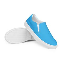 SKY BLUE VERSATILE WOMEN'S SLIP-ONS ARE A PERFECT OPTION FOR A CAPSULE WARDROBE. Sizes are US women's. The conversion size chart is in the photos. Please check it out and then pick the size. Made for comfort and ease, these blue women's slip-on canvas shoes are stylish and the ideal piece for completing an outfit. Equipped with removable soft insoles and rubber outsoles, it's also easy to adjust them for a better fit. Designed by Glorianna Center, Nataša Mulec s.p.. Made and sent by Pritnful. * Bridal Sneakers, Women's Slip Ons, Canvas Flats, Canvas Slip On Shoes, Blue Bridal, Blue Flats, Blue Sneakers, Sneakers Blue, Blue Canvas