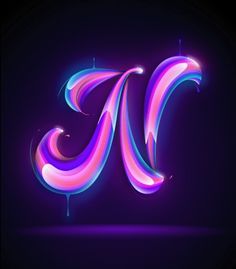 the letter m is made up of neon colors