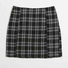 Brand New, Two Slits On Each Side In The Front, Plaid Skirt Tartan Skirt Outfit, Skirt Png, White Leather Skirt, Black Plaid Skirt, Tartan Mini Skirt, Rok Mini, Black Button Up Shirt, Pu Leather Skirt, Cute Nike Outfits