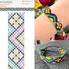 the bracelet is made with different colors and designs