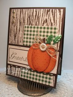 a card with two pumpkins on it