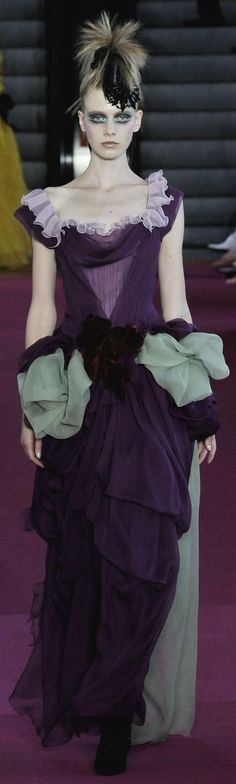 Christian Lacroix Fall 2008 | House of Beccaria~ Couture Clothes, Layering Ideas, Galliano Dior, Vintage Evening Gowns, Extreme Fashion, All Things Purple, Fine Craft, Couture Vintage