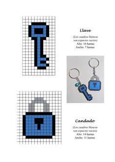 the instructions for how to make an pixel keychain with pictures and text on it