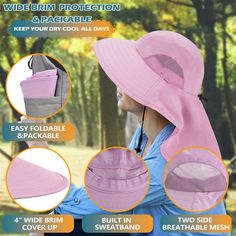 Solaris outdoor sun protection hat is perfect for camp, hiking, kayaking, gardening, traveling, fishing, beach, pool or any other outdoor sport activity for all season use! Features: - Made of protective micro-fiber features in 100 SPF/ UPF 50 to prevent sun burn. - Light-weight, foldable, easy to carry. - Wide brim and neck cover provides additional sun protection. - One size fits most adult. - Mesh on both sides design, great ventilated to keep you cool in summer. - Moisture-dispersing sweatband with adjustable drawstring, windproof, breathable, quick-drying - Great gift for men and women - This hat can be used as a Fishing hat, Sun Protection hat, Gardening hat, Safari hat, Boating hat, Travel hat, Hiking hat, Hunting hat, and Outdoor hat. SKU: 1SLSH910 Package included: 1 x Fishing Hat Breathable Visor Hat For Fishing, Pink Brimmed Sun Hat For Outdoor Activities, Summer Fishing Sun Hat, Breathable Sun Hat With Curved Brim For Fishing, Outdoor Sun Hat With Upf 50+ Protection, Outdoor Sun Hat With Upf 50+, Breathable Curved Brim Sun Hat For Fishing, Windproof Wide Brim Sun Hat For Beach, Breathable Bucket Hat With Curved Brim For Fishing