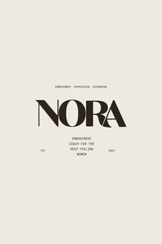 the word nora written in black on a white background