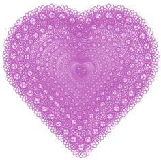 a heart shaped doily on a white background