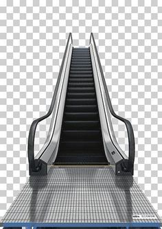 an escalator that is going up in the air with its handrail down