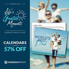 a calendar with the words world's best dad on it and two people jumping in the air