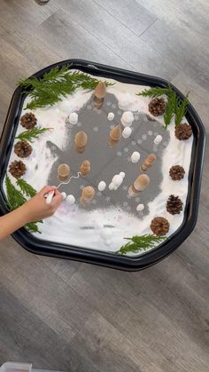 Transform winter play with this enchanting ice skating tuff tray! Perfect for early years sensory play and mark-making activities, this setup uses a mirror base (or foil for a budget-friendly option) to create a frosty ice rink effect. Pair it with Little People figurines, natural materials, and imaginative props to spark creativity and motor skills development. Whether it’s a winter wonderland or snowy sensory activity, this tuff tray idea is a hit for cold-weather fun! Tuff Tray Ideas For Christmas, Winter Wonderland Tuff Tray, Winter Maths Eyfs, Christmas Activities For Babies Eyfs, Christmas Eyfs Tuff Tray, Winter Tuff Tray Ideas Preschool, Christmas Tuff Tray Ideas Preschool, Winter Tuff Trays, Winter Wonderland Sensory Bin