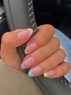 Gel Nails French, Summer Acrylic Nails, Easter Nails