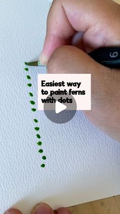 Painting Ideas Using Watercolor, Fern Painting Acrylic Simple, Plant Painting Ideas, Watercolor Moss Tutorial, Acrylic Fern Painting, Easy Diy Art Projects, Fern Leaf Painting