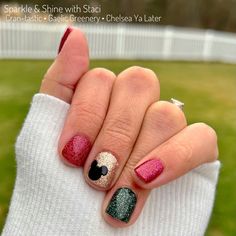 Disney Colorstreet Ideas, Colorstreet Disney Inspired, Disney Inspired Color Street Nails, Disney Nails Color Street, Color Street Disney Nails, Disney Color Street Nails, Easy Disney Nail Designs, Holiday Disney Nails, Color Street Disney Inspired