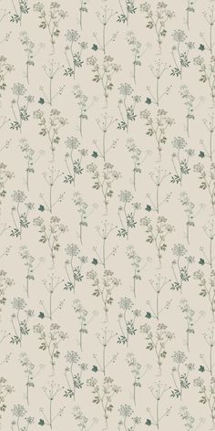 an image of a wallpaper with flowers and leaves on the back half of it