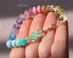 Rainbow Jewelry Collection of Colorful Necklaces and Bracelets Elegant Hand Wrapped Multicolor Jewelry, Elegant Multicolor Hand Wrapped Jewelry, Colorful Necklaces, 2022 Jewelry, Pastel Bracelet, Knotted Bracelet, Lavender Opal, Multi Gemstone Bracelet, Lavender Silk