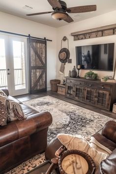 the living room is clean and ready for guests to use it as an entertainment area