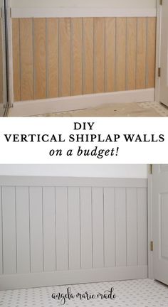 diy vertical shiplap walls on a budget