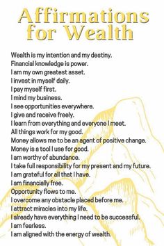 an affirmation poem with the words affirmations for health written on it