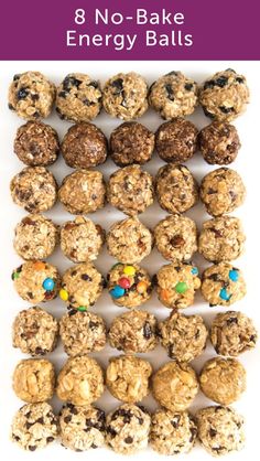 an assortment of cookies and muffins on a white background