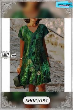 Women's Casual Dress Shift Dress Print Dress Floral Print V Neck Mini Dress Active Fashion Outdoor Daily Short Sleeve Loose Fit Yellow Light Purple Purple Spring Summer S M L Xl Xxl Casual Green V-neck Dress, Casual Green Knee-length Mini Dress, Green Casual V-neck Dress, Green V-neck Casual Dress, Green Summer Shift Dress, Green Shift Dress For Summer, Casual Green Mid-length Mini Dress, Casual Mid-length Green Mini Dress, Green Shift Mini Dress For Summer