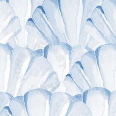 an abstract watercolor painting of blue and white flowers