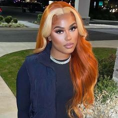 Lace Front Wigs Orange, Orange And Blonde Wig, Wigs Ginger, Ginger Wig, Orange Wig, Frontal Wig Body Wave, Ginger Color, Good Quality Wigs, Hair Color Orange