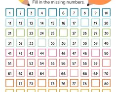 the missing numbers worksheet for kids to learn how to write and sub it