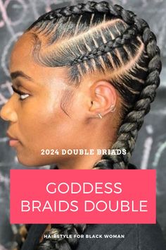 Hairstyle with braids: Hairstyle for black woman - goddess braids - cornrow hairstyle ideas - trendy braids hairstyle inspo Women’s Cornrow Styles, Goddess Scalp Braids, Black Female Braids Hairstyles, 2 Feed In Braids Cornrows, Ponytail Cornrows Black Women, Goddess Cornrows Buns, Big Forehead Hairstyles Black Braids, Trendy Cornrows Black Women, 4 Cornrows Braids Black Women