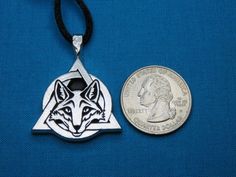 Tribal Fox Therian Symbol, Otherkin, Small Lead-Free Silver Pewter Pendant STK216 Symbolic Hand-cast Pewter Jewelry, Symbolic Hand Cast Pewter Jewelry, Symbolic Pewter Jewelry With Adjustable Fit, Delta Symbol, Fox Therian, Pride Necklace, Necklace Hanger, Foxes Necklace, Pewter Jewelry