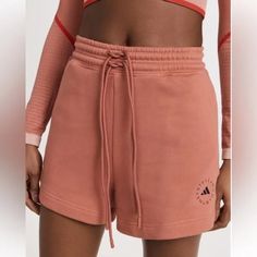 Designer: Stella Mccartney Color: Terracotta Size: Large Condition: New With Tags. Spring Athletic Shorts With Short Inseam, Knee-length Drawstring Shorts, Adidas By Stella Mccartney, Stella Mccartney Adidas, Sweat Shorts, Adidas Women, Stella Mccartney, Track, Adidas