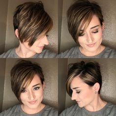 Pixie Cut Fall Hair Colors Pixie Cut, Pixie Cut Brown Hair, Hair Color Pixie Cut, Brown Pixie Hair, Pixie Cut With Highlights, Brown Pixie, Short Hair Highlights, Hair Pics