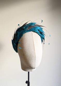 Fabric Headband Tutorial, Halo Band, Headband Tutorial, Blue Headband, Wedding Fascinators, Padded Headband, Feather Headband, Goose Feathers, Fabric Headbands