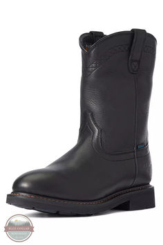 Ariat 10034142 Black Sierra Work Boot Outdoor Jobs, Pull On Work Boots, Construction Work, Goodyear Welt, Heat